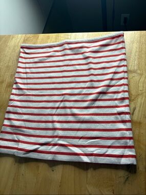 LOFT Red and White Striped Knit Tube Top
